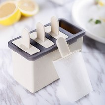 제빙기 아이스메이커 얼음제조 홈아이스크림 몰드 트레이 롤리 박스 세트 가볍고 작은 긴 손잡이, 01 BEIGE