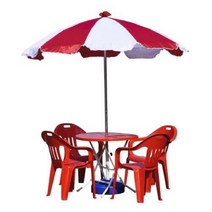 낚시 4인용 파라솔세트B(대-흰파-받침포함) 야외 캠핑, 빨강