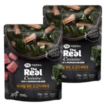 하림펫푸드 더리얼 퀴진 강아지 습식파우치, 소고기미역국, 100g, 2개