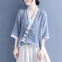 개량한복 여성 생활 한복 상의 린넨 여름 절복 빅사이즈