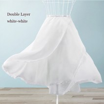 토슈즈필통 발레슈즈 파우치 CLYFAN 여성용 롱 랩 발레 서정적 시폰 숙녀 2 레이어 중 색상 댄스, 3.white-white - 사이즈 150-180cm