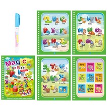 유아장난감 신생아 블럭 퍼즐 놀이 어린이 학습 교육 장난감 매직 워터 북 펜 아기 몬테소리 그리기 색칠 공부 2 4 세 어린이용, [07] Alphabet