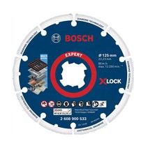 보쉬 EXPERT 다이아몬드 메탈 휠 X-LOCK 컷팅 디스크 125mm 5인치 (2608900533) 1PCS 앵글 그라인더날 금속, 1개