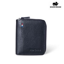 BISON DENIM 바이슨데님 남자 수제 소가죽 지퍼 동전 카드지갑 중지갑 W4534