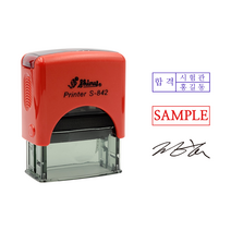 에스엠프린팅 자동스탬프 신형 S-842 (12X36mm) 샤이니 싸인 대표전화 분양 합격 샘플 영업 홍보 자동 스탬프 주문제작, 적색잉크
