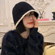 디작소 골지 니트 벙거지 짜임 버킷햇 뜨개 뽀글이 모자