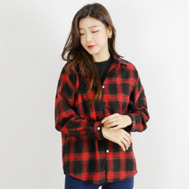 가오리핏 오버핏체크여자남방셔츠