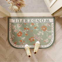 우아한클릭 빨아쓰는 규조토 발매트 반원 대형 소프트 욕실 발매트, 40x60cm, 12-빈티지 플라워