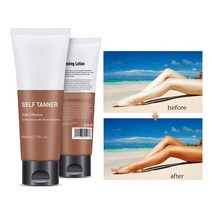 60ml 셀프 태너 크림 바디 로션 페이스 오가닉 선리스 태닝 브론저 오래 지속되는 빠른 착색, 한개옵션0