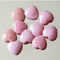 168. 천연 퀸 콩크쉘 하트 캐보션 / 6월 탄생석 / 천연석 / 원석 / 보석 / 캐보숑 / 카보션 / 카보숑 [주니엘]