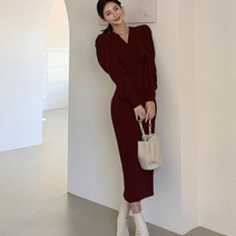 떳다그녀 마리느 브이넥 롱 원피스