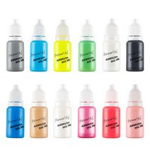 12 개 DIY 에어 브러시 네일 아트 잉크 아크릴 페인트 세트 안료 스프레이 스텐실 페인팅 도구 10/29ml, 01 10ml set