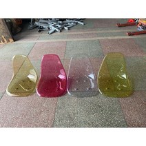 투명 버스정류장의자 카페 야외벤치 소품의자, 시트만 투명한흰색광택 교체용