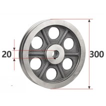 우레탄바퀴 이동바퀴 OD:300mm 국가 표준 벨트 풀리 이중 홈 중공 주철 모터 휠 디젤 엔진 V-벨트, 06 35mm