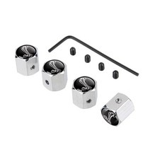 자동차부품 자동차 스타일링 휠 타이어 밸브 스템 캡 도난 방지 커버 머스탱 셸비 코브라 로고 GT350 레인, 03 Black Sliver