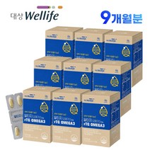 대상웰라이프 생체이용률이 높은 알티지 rTG 오메가3 30캡슐 2중 특허기술 순도 흡수율 높은 엔초비 오메가3, 9박스