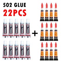 초 강력 금속 접착제 22p B7000 502 액체 슈퍼 다이아몬드 보석 강한 접착 가죽 터치 스크린 Diy 수리 시아 노 아크릴 레이트, 03 22pcs, 22pcs