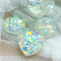 홀로그램 통통하트 키링, 골드, 1번