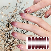 엘씨 젤 네일스티커 시럽 그라데이션 글리터 네일패치, 1개, 134_레드와인