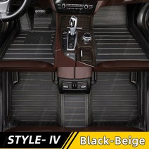 지프 그랜드 체로키 WK 용 맞춤형 자동차 바닥 매트 2011 발 패드, 01 4-Black - Beige