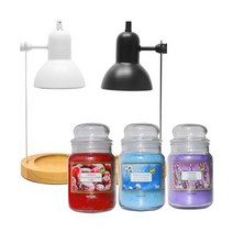 오로라 캔들워머 페탈리캔들 라지자 세트(전구 포함), 오로라 블랙+페탈리-라벤더