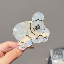 강아지머리핀 포인트 귀여운 집게핀 여성용 힙한 헤어 악세사리
