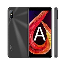 KXD 잠금 해제 스마트폰 6A 저렴한 스마트폰 듀얼 SIM 잠금 해제 3G 안드로이드 휴대폰 풀스크린 1+8GB/64GB 확장 페이스ID 8MP+5MP 카메라 블랙, Black