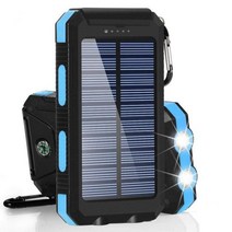 태양광발전 태양열설치 태양열패널 태양 보조베터리 80000mAh 휴대용 Poverbank 외부 배터리 충전기 강한 빛 LDE 모든 스마트 폰, Blue, Blue
