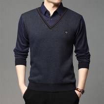 굿스맨 남성 봄가을 일체형 니트 셔츠 2종