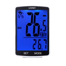 LIXADA 무선 자전거 컴퓨터 다기능 LCD 스크린 산악 속도계 주행 거리계 IPX6 방수, [02]  White Blue