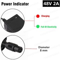 TANGSPOWER 전기 자전거 납산 배터리 충전기 57.6V 스쿠터 바이크 오토바이 48V 2A, [03] UK, [05] 3P GX12