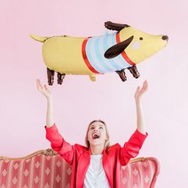 닥스훈트 강아지 은박풍선 넘버원 파티데코 키즈파티 홈파티풍선 3살 5살 7살 생일파티풍선