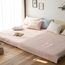 이음선없는 순면 80수 고밀도 워싱 피그먼트 패밀리패드 이스턴킹 침대패드, 80수 고밀도패드_핑크