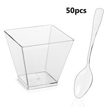50pcs 파르페 텀블러 주방 장식 광장 미니 디저트 컵 일회용 용품 푸딩 요구르트를, 3-50개