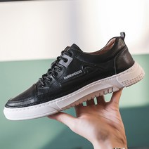남자 가죽 캔버스 운동화 발편한 캐주얼 볼넓은 정장 남성 세무
