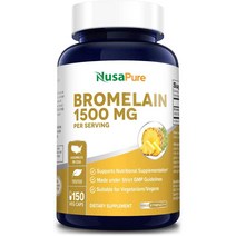 누사푸어 Bromelain 브로멜라인 1500mg 150 캡슐 1개, 150정