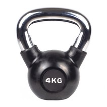 케틀벨 블랙크롬 블랙분체 100% 강철 커틀벨 유산소 전신 근력 스윙 운동법 다이어트 아령 덤벨 헬스 핫템, 4kg, 1개