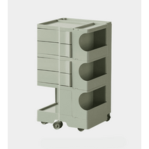 카트 수납장 이동식 북유럽 가정용 인플루언서 ins풍 침실 가구 협탁, 조립하다._그린 트리플+그린 롤러