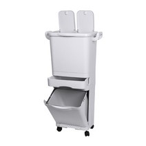 니드코 클린앤 분리수거 페달휴지통 3단 50L, 1개