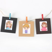 [펠트친구]가랜드형 종이액자세트(10장)-소[1566]/사진액자/크라프트사진액자/액자만들기/포토액자, 칼라