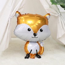 여우 은박 풍선 동물 아기 생일 홈 파티 용품 백일 장식, 여우 풍선