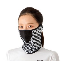 [수이골프 G형] 스포츠 마스크 UV 자외선 차단 얼굴 햇빛가리개 골프 등산 조깅 바이크, A-1 체인 블랙, M