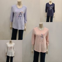[지센] 여성 슬럽 세레나 라운드 7부티셔츠(색상4종) 면32%