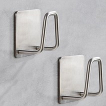 어가네닷컴 스텐 주방 욕실 용품 치약 쭉짜개 칫솔 부착식 거치대 3M 접착식 수세미걸이, 실버 2개