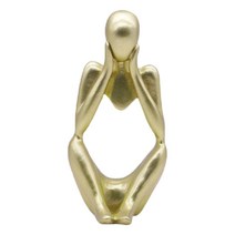 추상 동상 조각 수지 사상가 그림 생각 남자 입상 데스크탑 장식 홈 오피스 책장 장식, 황금