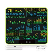드로잉패드 액정타블렛 웹툰그리기패드 18 23 인치 충전식 LCD 그리기 태블릿 어린이 장난감 그림 도구 전자 쓰기 보드 선물 교육 완구, [04] 18 Colors Green