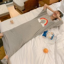 여성용 데일리 심플 원피스 하늘잠옷 등원룩