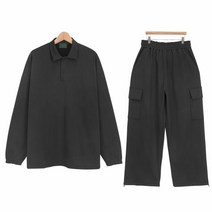 [KT알파쇼핑]스콰즈 셋업 SVA015 5COLOR 남자 카라 맨투맨 카코 팬츠 세트