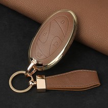 현대 스마트 키케이스 TPU 가죽 풀커버 자동차키케이스 아이오닉6 GN7 SX2 디올뉴 코나 자동차키링 자동차키홀더, 갈색