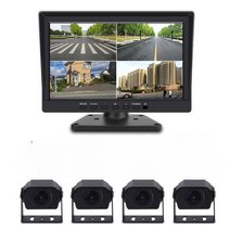 탑차 전후방 측면 카메라 블랙박스 카메라4 분할화면4, 10인치 4분할+32G카드+스프링 와이어